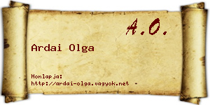 Ardai Olga névjegykártya